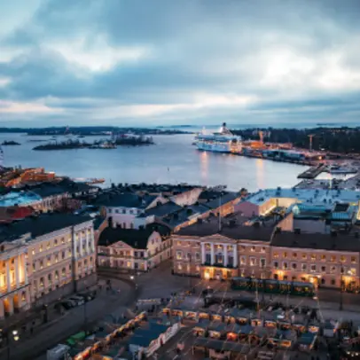 Ilmakuva Helsingin keskustaan.