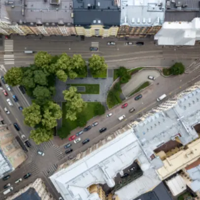 Ilmakuva Helsingin keskustaan.