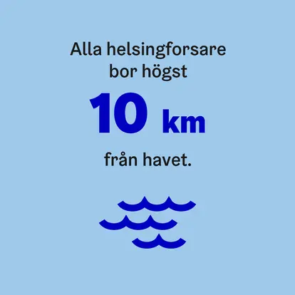 Alla helsingforsare bor högst 10 km från havet.