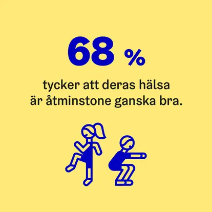 68 % tycker att deras hälsa är åtminstone ganska bra.