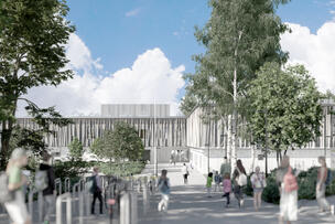 Havainnekuva uudesta koulusta.