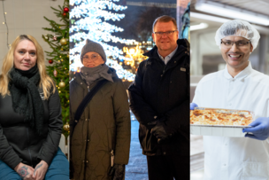 Neljä eri ammatin edustajaa.