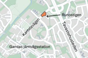 Karta över byggplatsens läge.