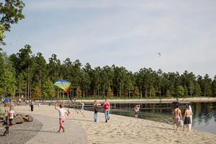  Illustration av den nya badstranden.