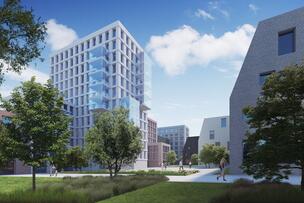 Havainnekuva tulevasta asuinalueesta.