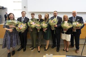 Helsingin uudet pormestarit ja kaupunginvaltuuston puheenjohtajat.