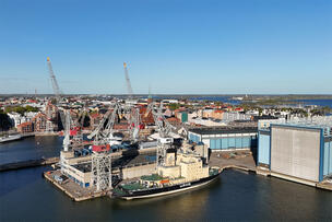 Ilmakuvassa Helsingin telakka 