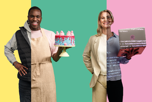 Kaksi henkilöä esittelee harrastustaan.