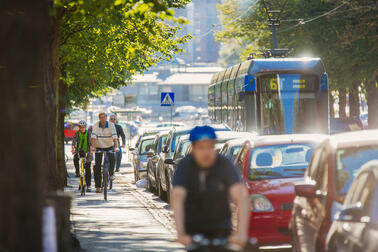 Morning traffic in Helsinki.