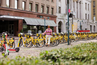 Cyklar på Esplanaden.