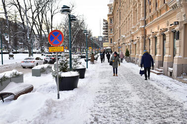 Försöket på Esplanaderna inte lockat fler människor till området på vintern. Bild: Teina Ryynänen