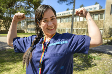 Kaye Andrea Octaviano celebrates: the rocky start is now in the past and she is getting the hang of the Finnish language. Photo: Kirsi Riipinen