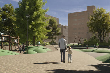 Illustration of what Playground Sanna will look like after the renovation.