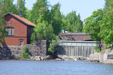 Dammen i Gammelstadsforsen ligger i Vanda ås västra fåra. Bild: Mika Lappalainen