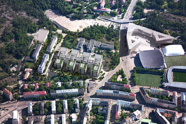  
Laakso Hospital area in 2030. Orthophoto from the west (the proposed changes are implemented in the picture).  Photo: Laakson Latu