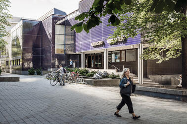 Exteriör på Böle bibliotek.