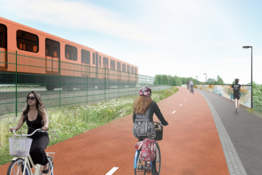 A new section of the Eastern Baana route along the metro line. Illustration. Photo: Sitowise Oy