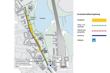 Kartan. Avvikande trafikarrangemang.