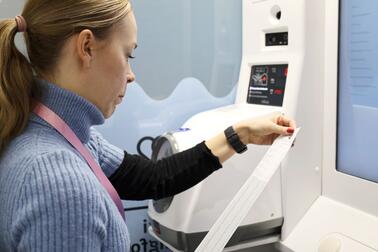 MedicubeX self-check station is easy to use.   Photo: Katariina Kuronen