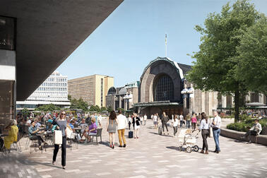 After the reforms, the surroundings of the central railway station could look like this. Photo: Masu Planning