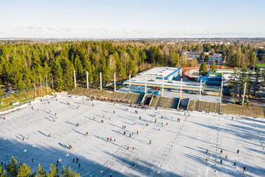 Åggelby konstisbana har årligen cirka 60 000 besök. Bild: Sami Saastamoinen