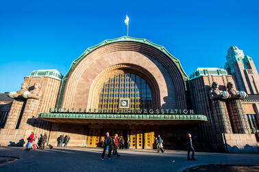 Railway station.