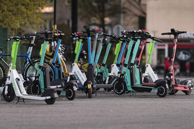 Electric scooters.