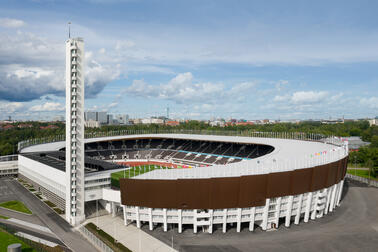 Olympiastadion ilmasta kuvattuna.