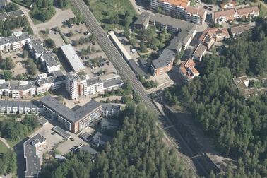 Aerial view of the squares.