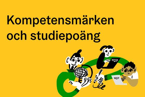 Teknad bild med tre människor som jobbar med datorer.