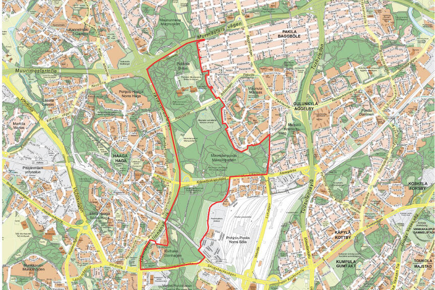 Arbetsomrode på kartan.