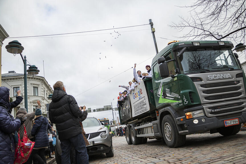 Abit juhlistamassa penkkaripäivää.  Kuva: Veeti Hautanen