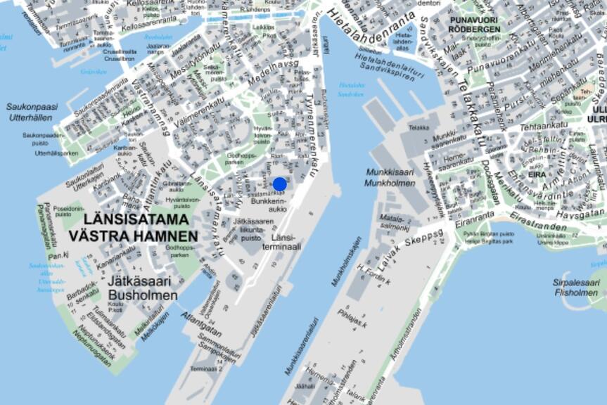 Bunkkerin sijainti kartalla