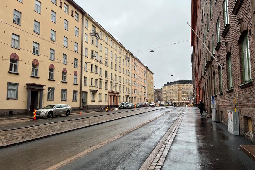 Uudistettu Caloniuksenkatu.