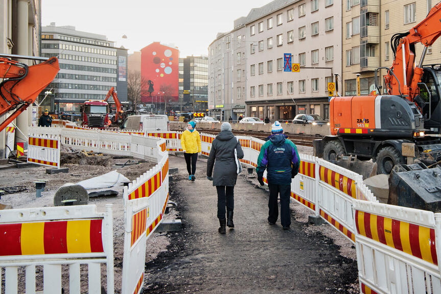 Tillfälliga trafikarrangemang på Tavastvägen.