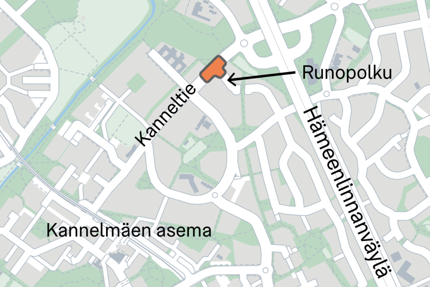 Kartta työmaan sijainnista.