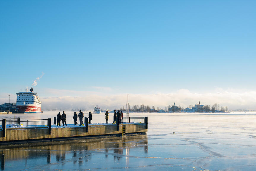 Vinterutsikt över havet.