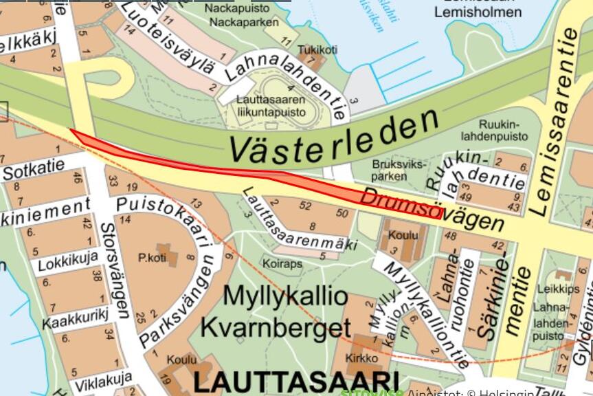 Työalue kartalla.