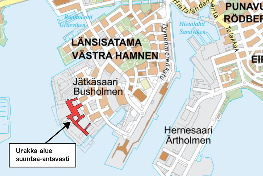 Karttakuva rakennettavasta alueesta