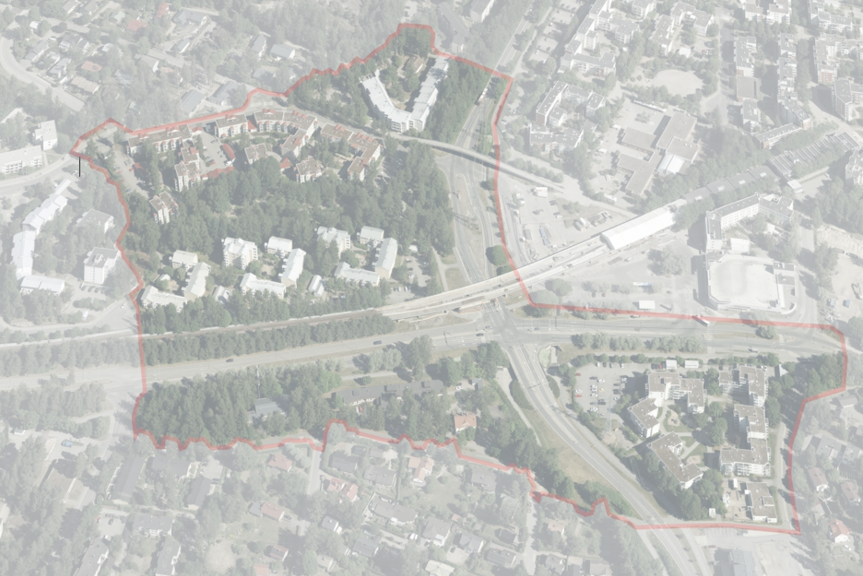 Ilmakuva lähiöstä.