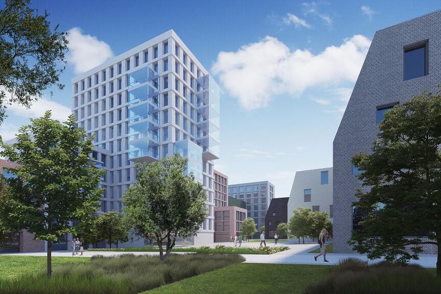 Havainnekuva tulevasta asuinalueesta.