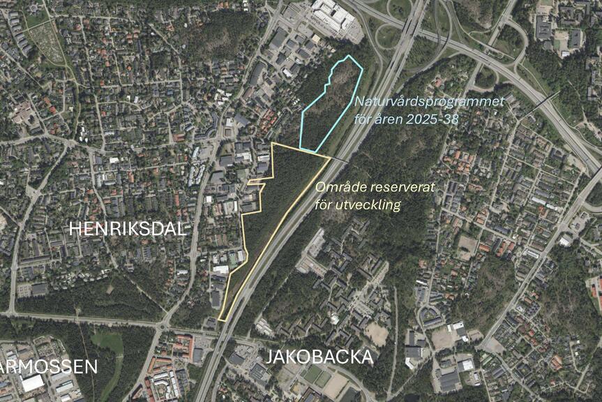 Område för utveckling på kartan.