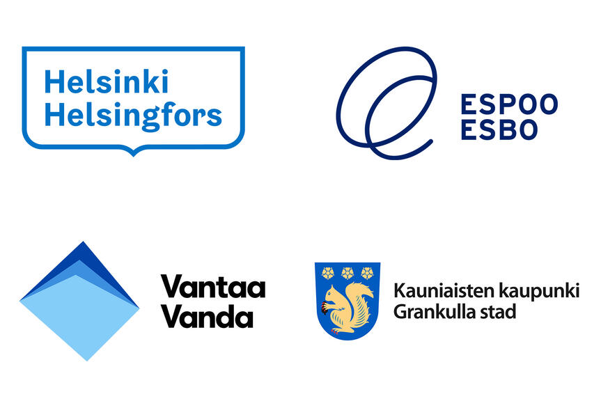 Helsingin, Espoon, Vantaan ja Kauniaisten logot