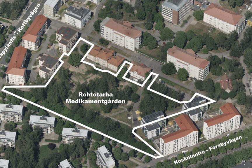 Ilmakuva Koskelan sairaala-alueesta