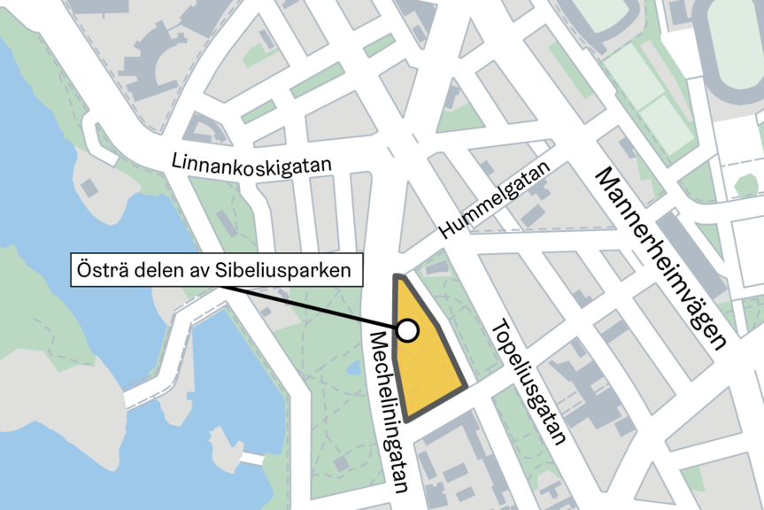 Karta av Sibeliusparken