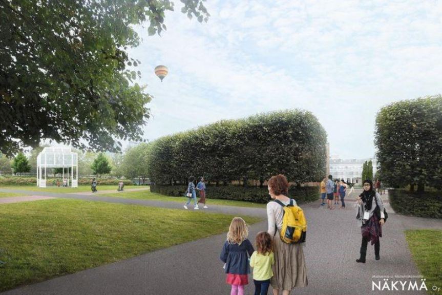 Havainnekuva Ala-Malmin puistosta