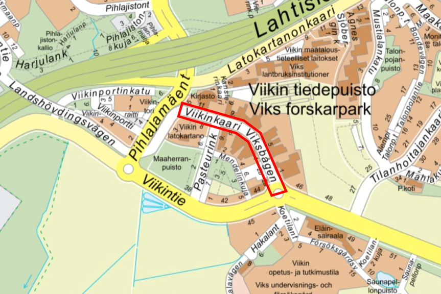 Viikinkaari kartalla.