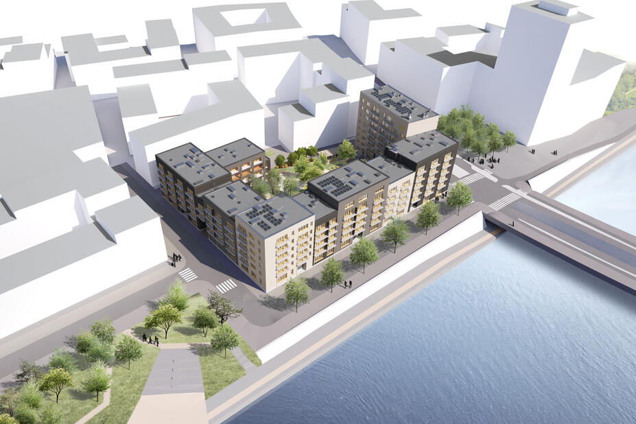 Havainnekuva Heka Jätkäsaari Melkinlaituri 4 ja As. Oy Helsingin Merenranta.