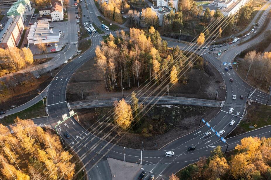 Ilmakuva Haagan liikenneympyrästä