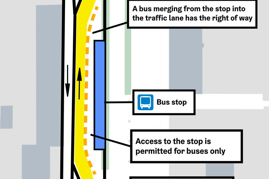 Driving near temporary bus stops